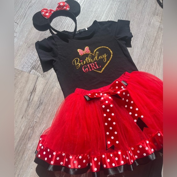 Minnie Mouse inspired birthday girl set size 5 - Picture 2 of 7